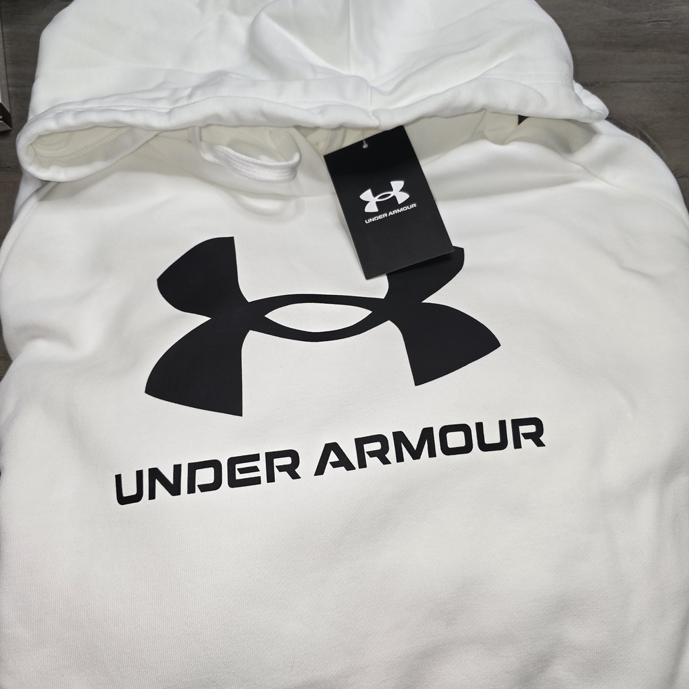 Under Armour White Hoodie with Black Logo